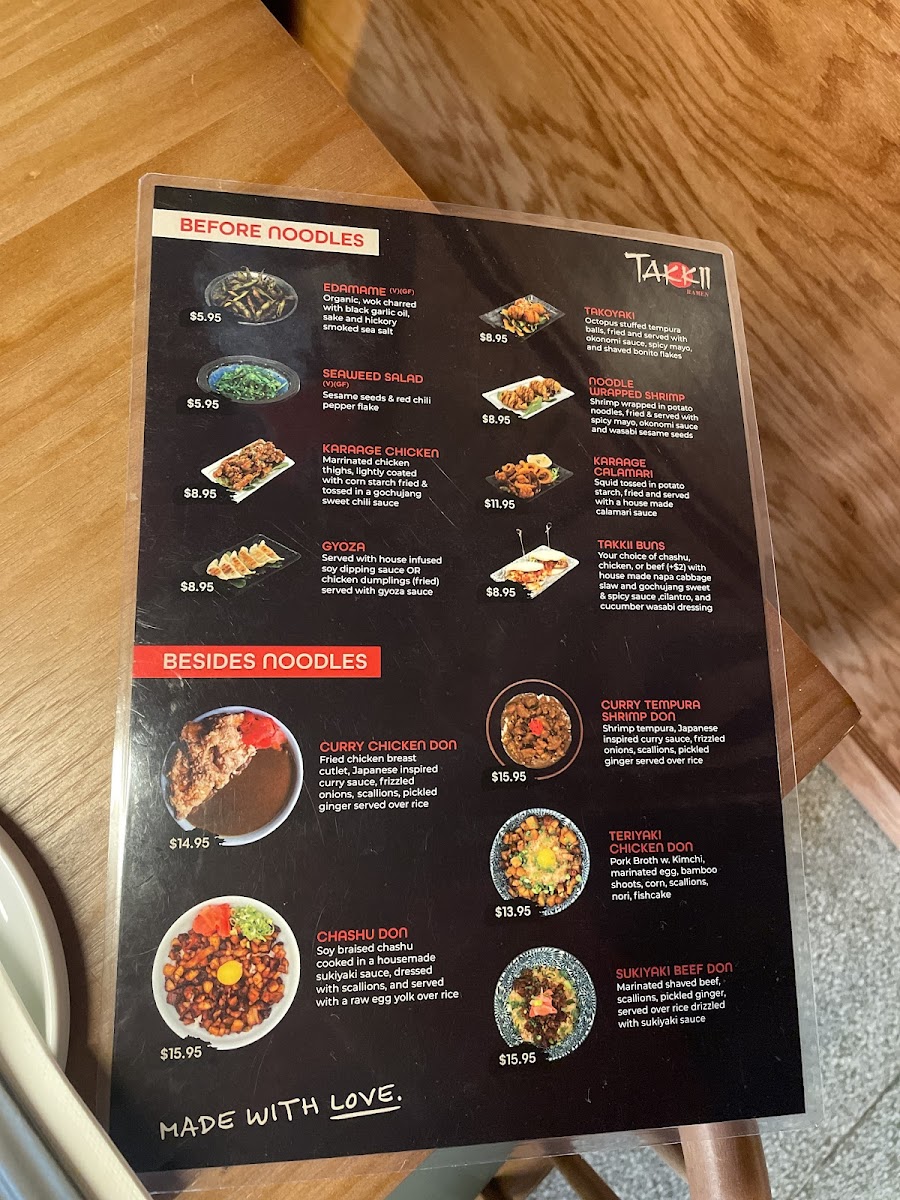 Menu Takkii Ramen Easton-4