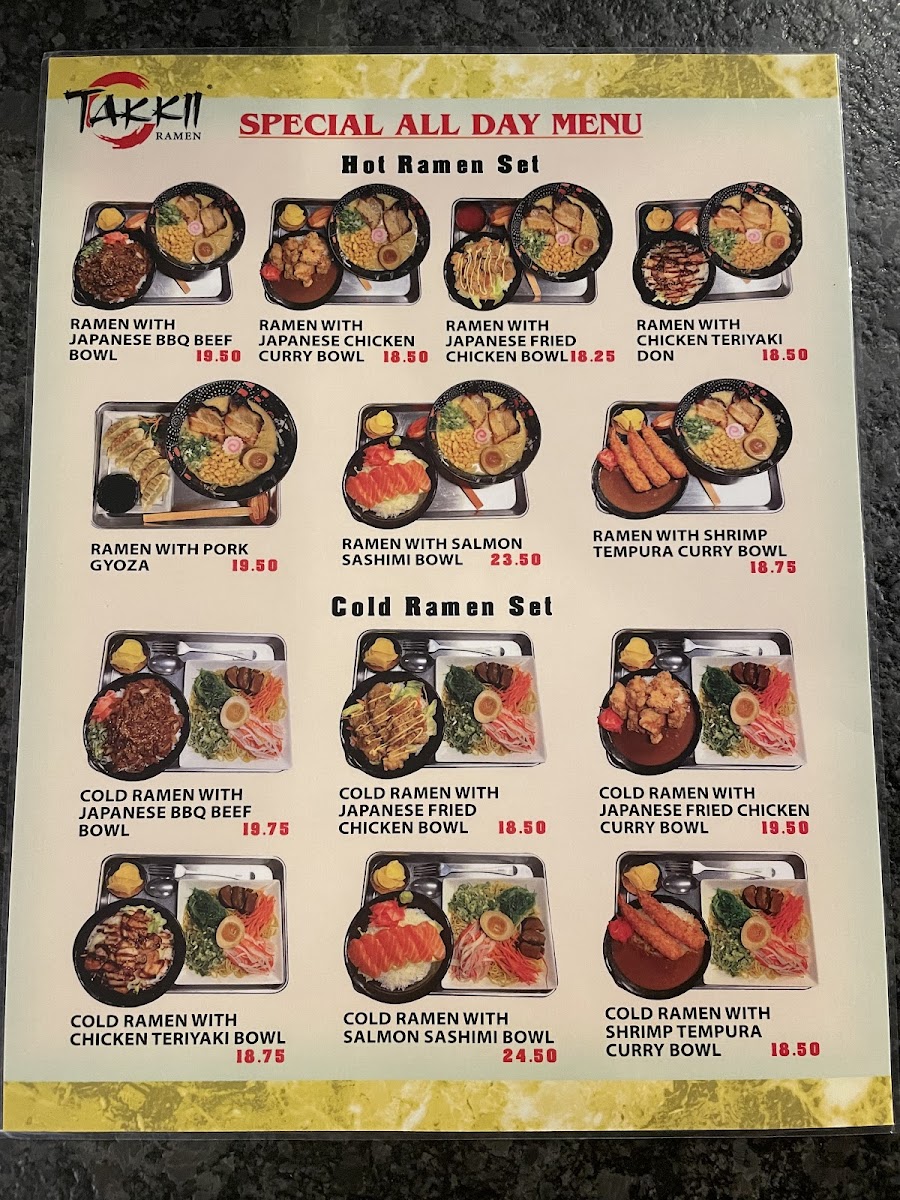 Menu Takkii Ramen Easton-9